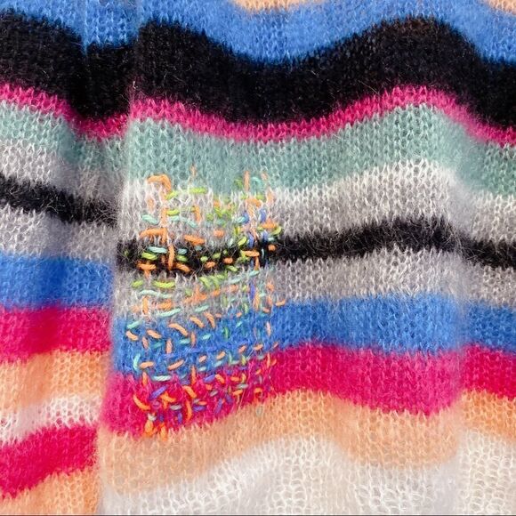 Michaela Buerger silk Mohair blend  Mock Neck Striped Sweater Multi XS - Picture 8 of 14